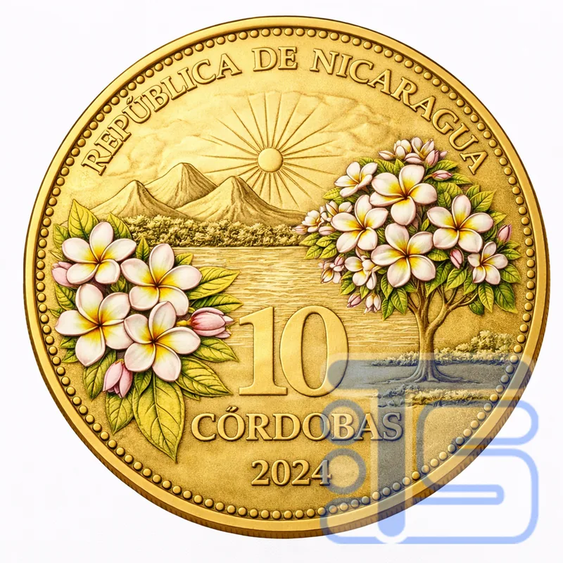 10 Cordobas Gold Coin reverse