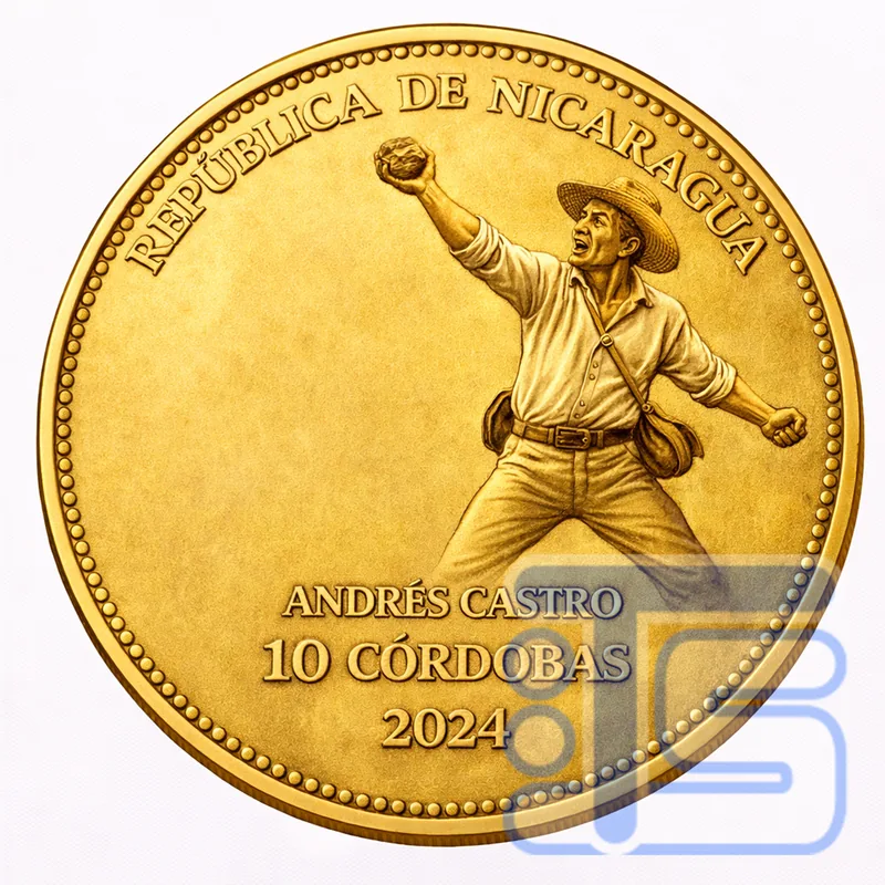 10 Cordobas Gold Coin - San Jacinto - Oberse
