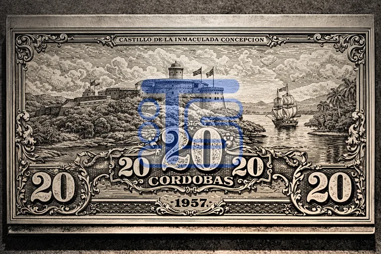 20 Cordoba Printing Plate Reverse - 1957