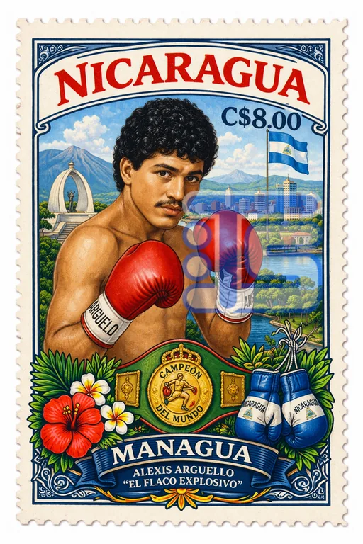 Managua Alexis Arguello Stamp V1