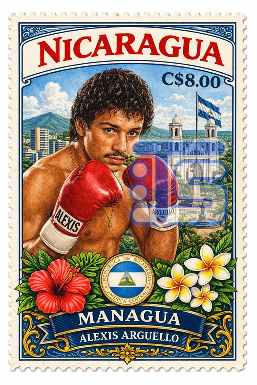 Managua Alexis Arguello Stamp V2